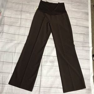 Olian Maternity Wide Leg Dress Pants Brown Size Medium